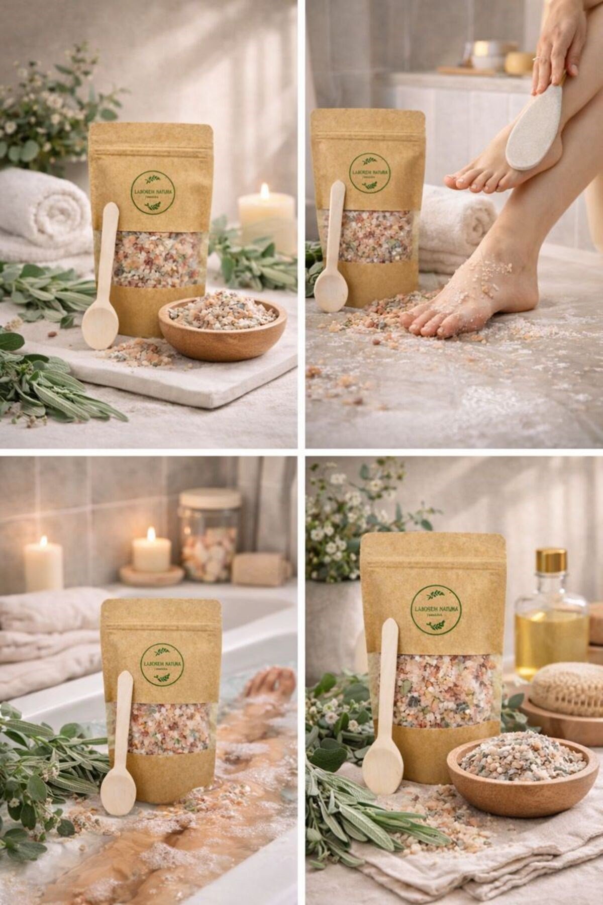 Okaliptüs-Adaçayı Çok Amaçlı Banyo, Ayak ve Vücut Tuzu | Mineralli Rahatlatıcı Bakım Tuzu 350 Gr.