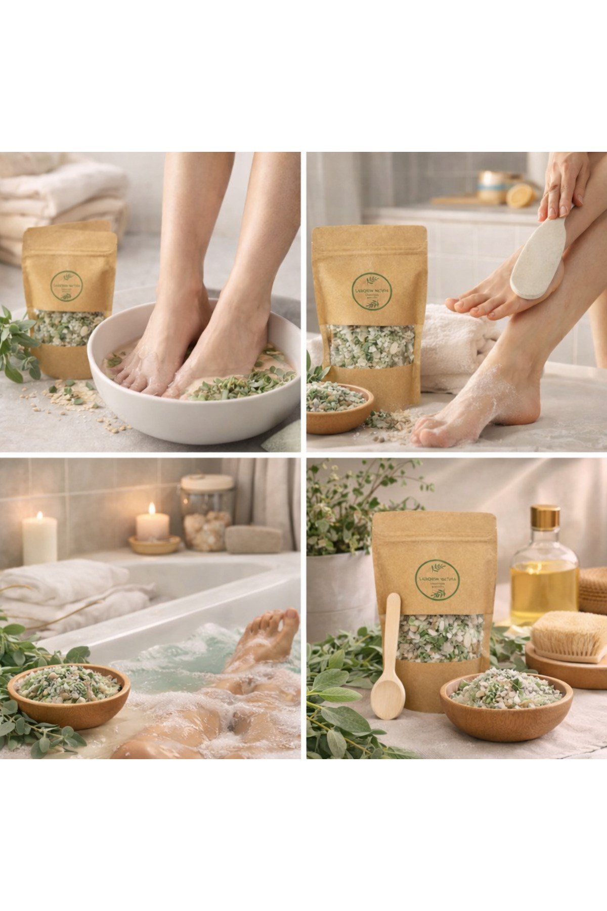 Okaliptüs-Adaçayı Çok Amaçlı Banyo, Ayak ve Vücut Tuzu | Mineralli Rahatlatıcı Bakım Tuzu 350 Gr.