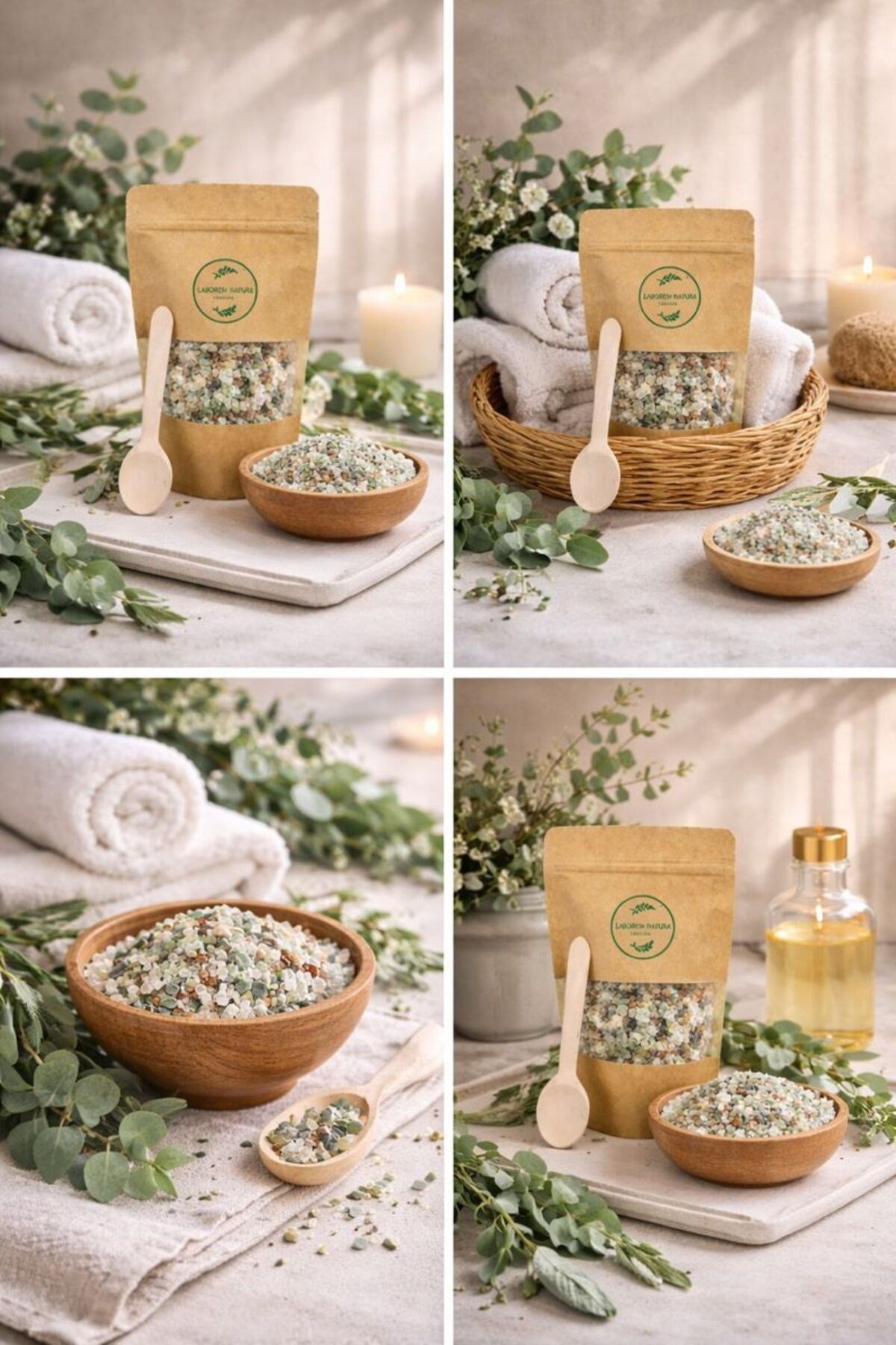 Okaliptüs-Adaçayı Çok Amaçlı Banyo, Ayak ve Vücut Tuzu | Mineralli Rahatlatıcı Bakım Tuzu 350 Gr.