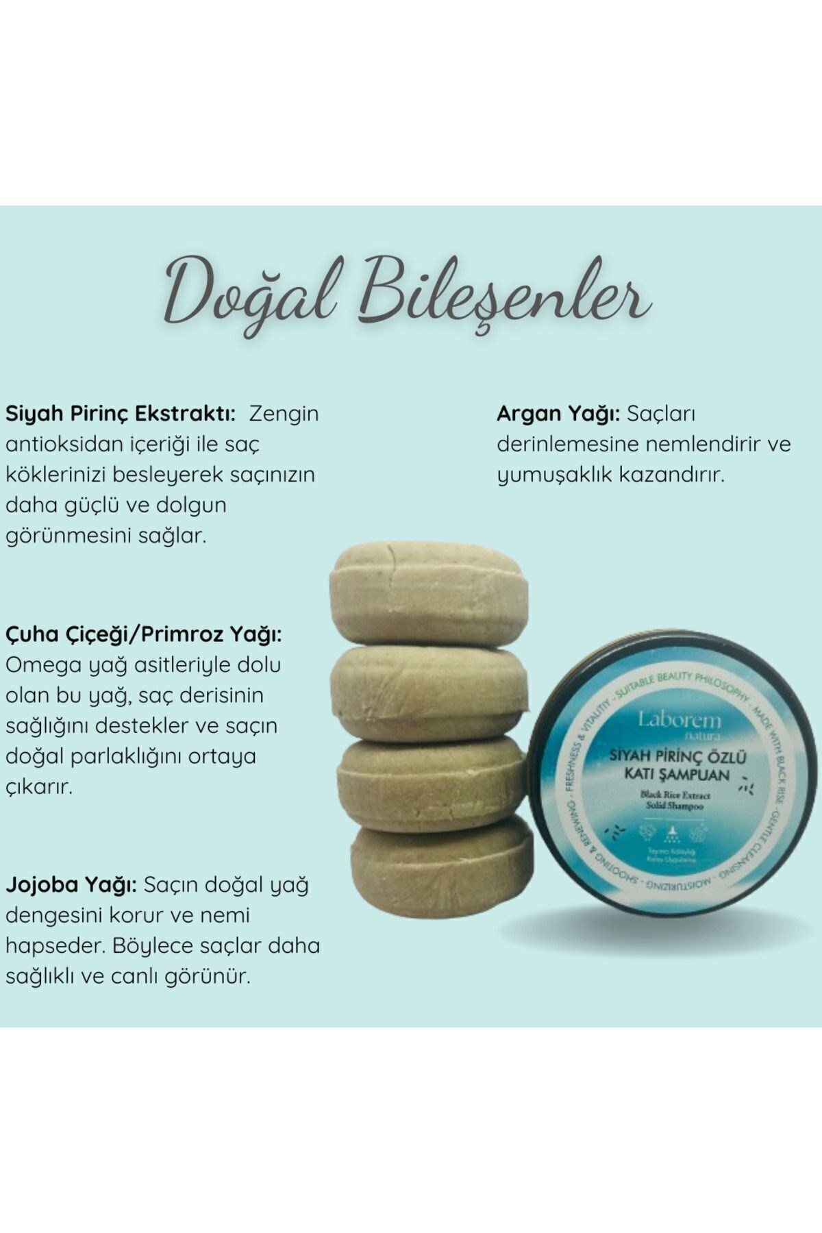 Siyah Pirinç Özlü Katı Şampuan, 50 gram