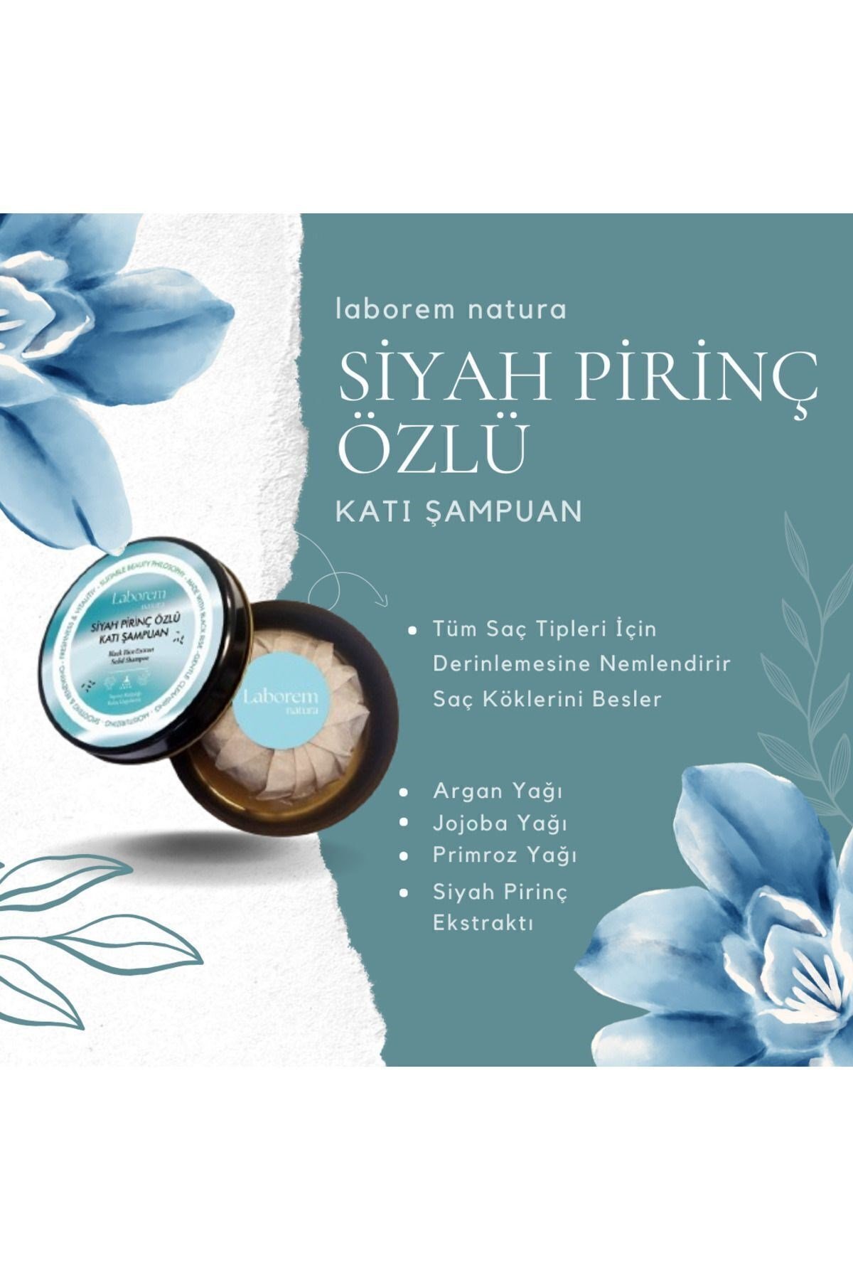 Siyah Pirinç Özlü Katı Şampuan, 50 gram