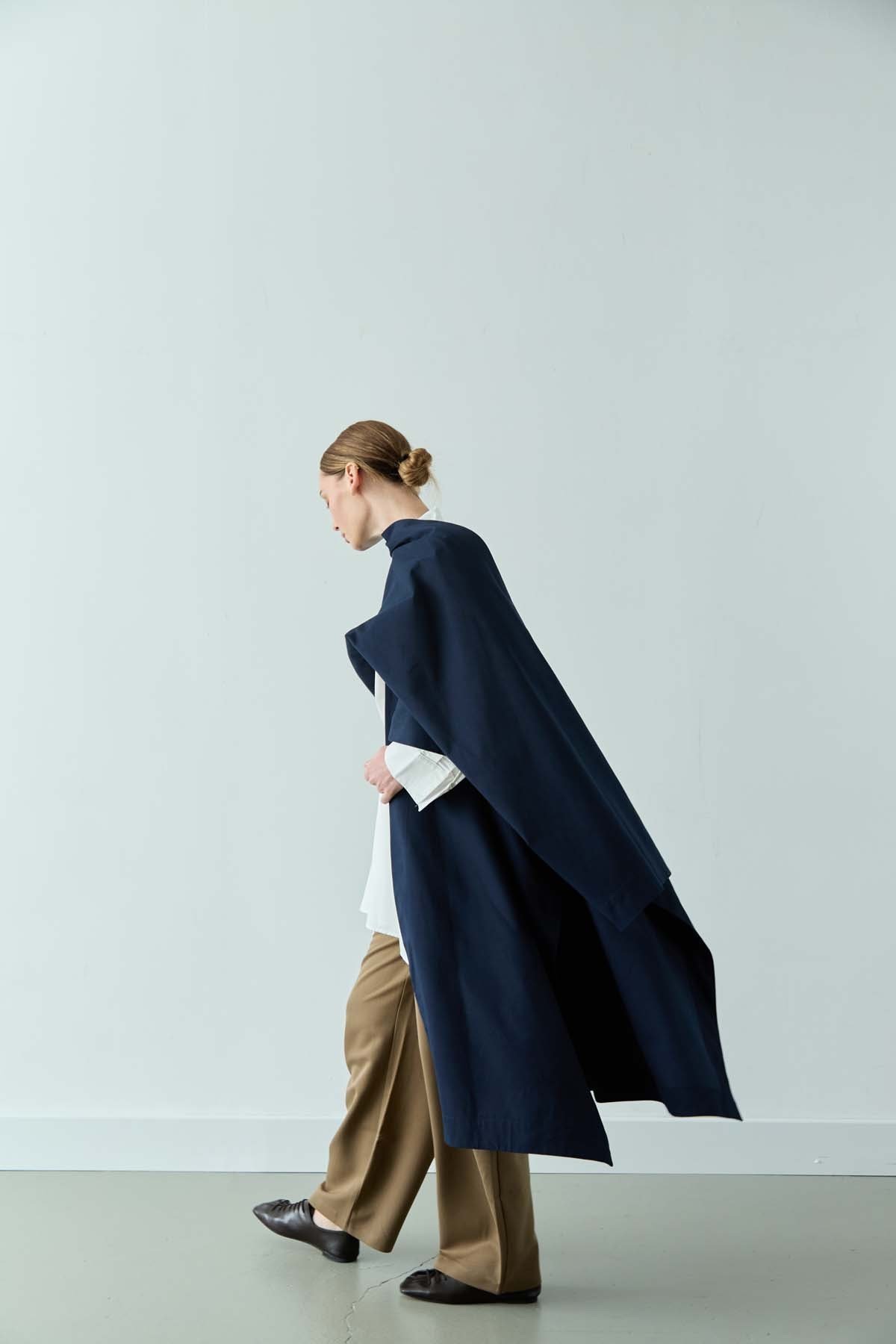 Lacivert Gabardin Pelerin 