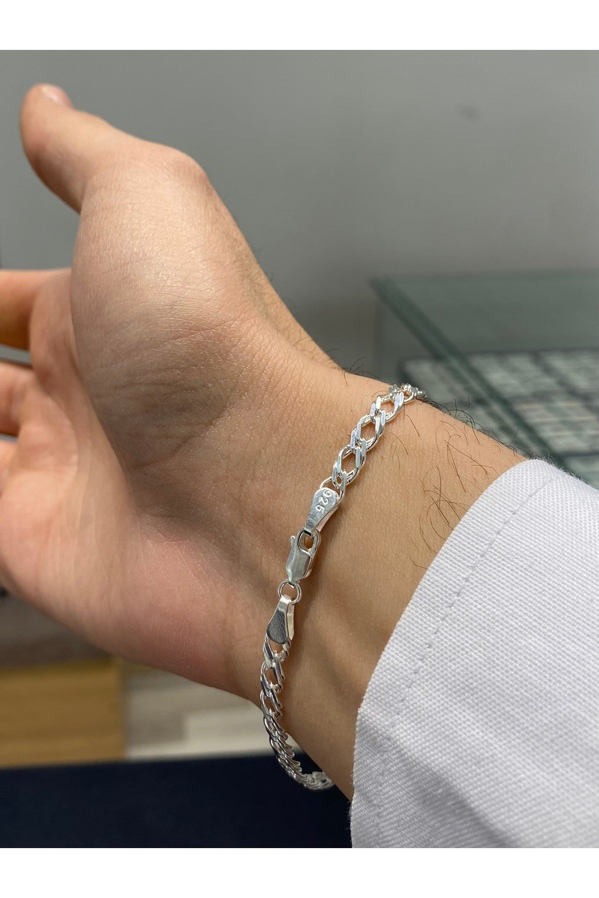 925 Ayar Erkek Gümüş Bileklik (4.5MM)