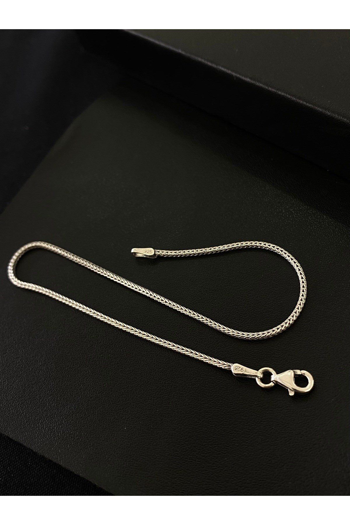 925 Ayar Gümüş 1.5 MM Tilki Kuyruğu Erkek Gümüş Bileklik (1.5MM)