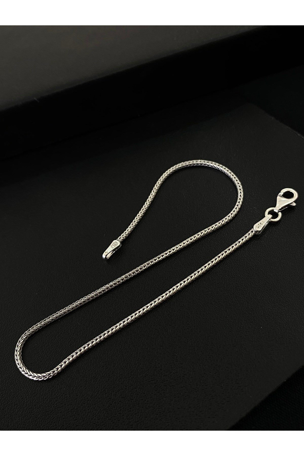 925 Ayar Gümüş 1.5 MM Tilki Kuyruğu Erkek Gümüş Bileklik (1.5MM)