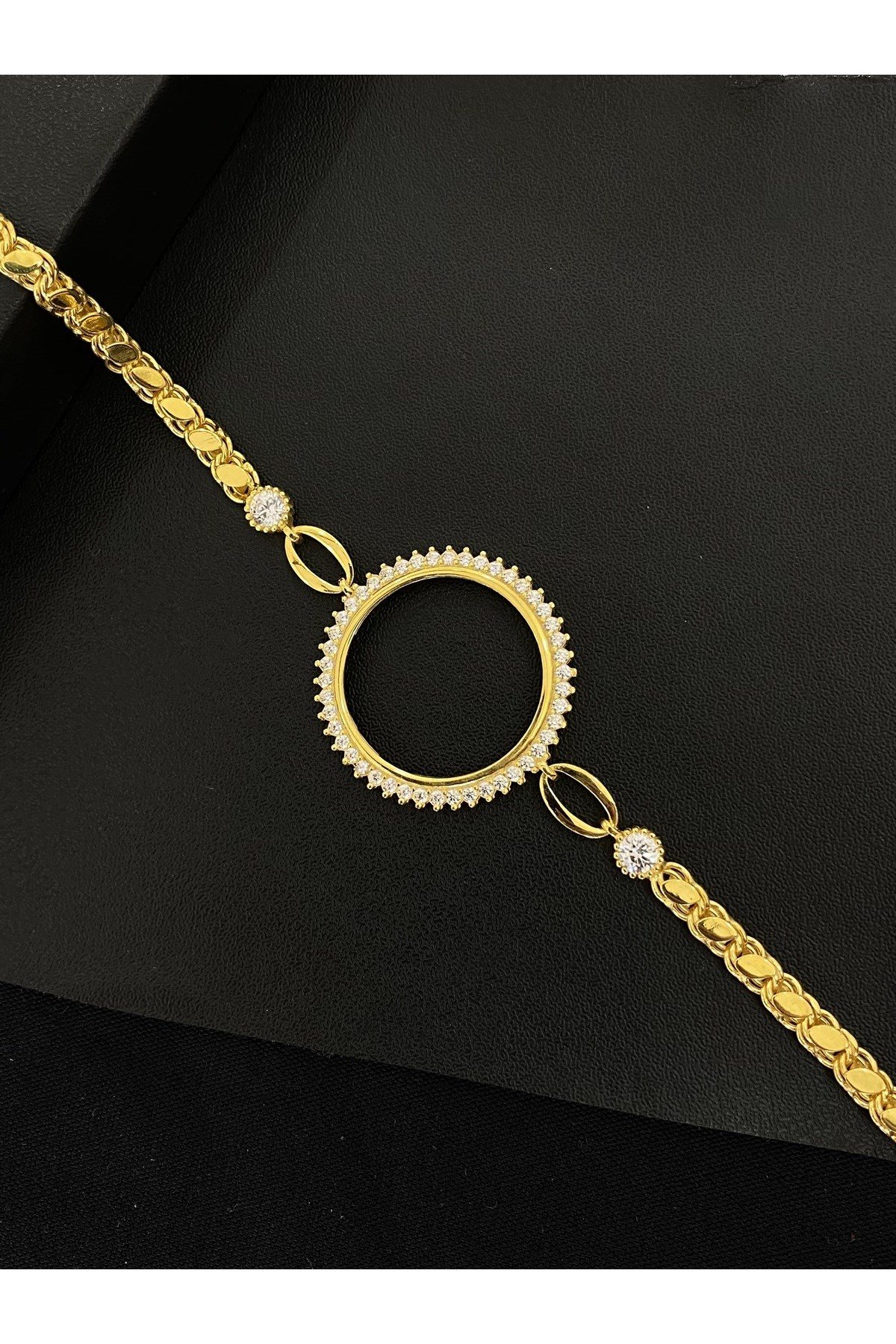 925 Ayar Gümüş Altın Yaldızlı Yarım Altın Takmak İçin Kadın Gümüş Bileklik (18+3CM)