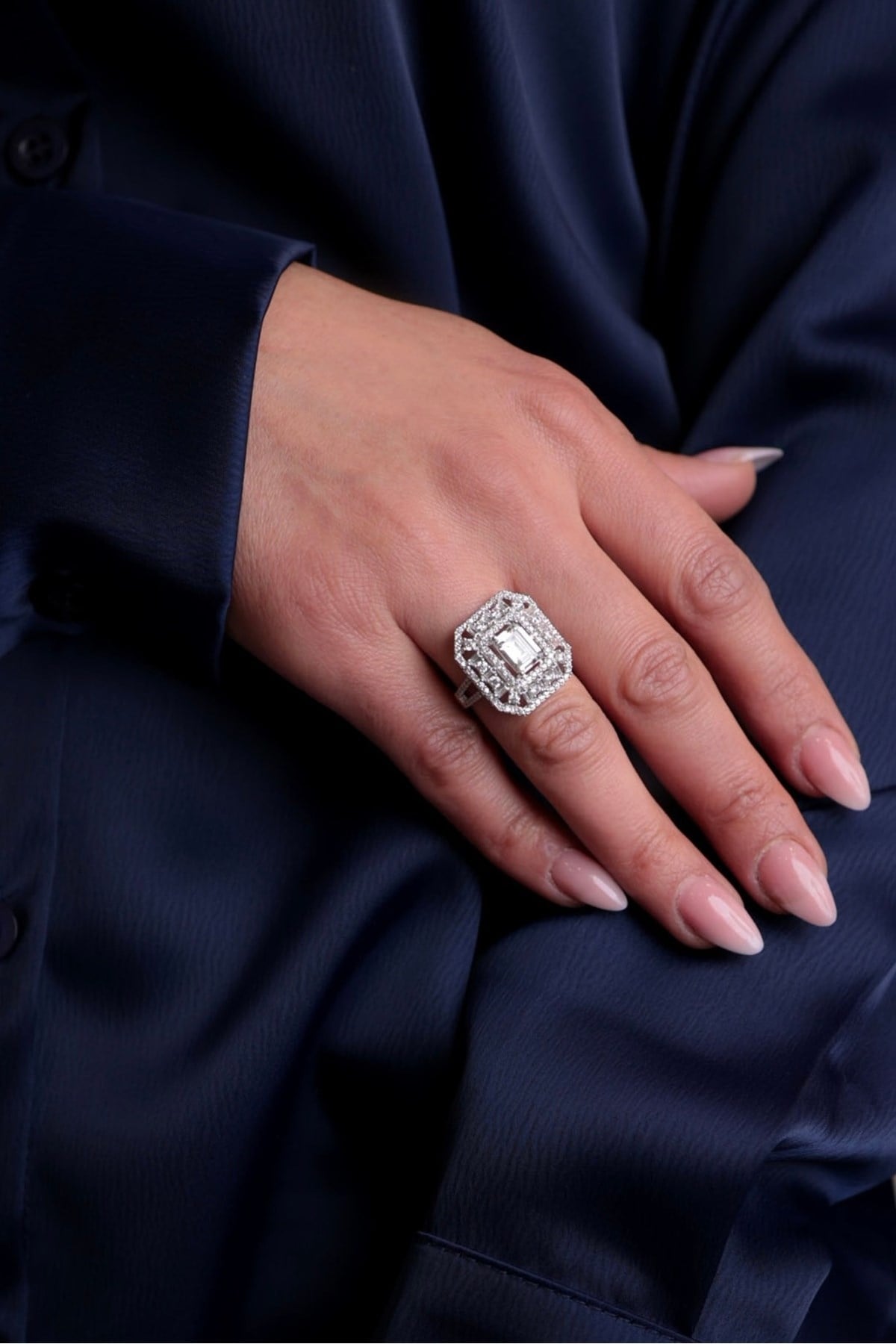 925 Ayar Gümüş Baget Kadın Yüzük
