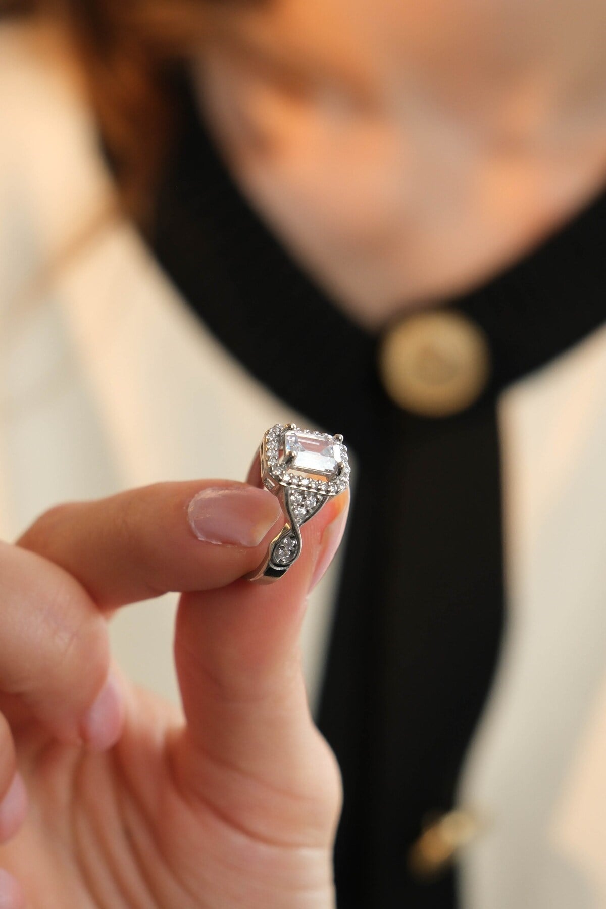925 Ayar Gümüş Baget Modeli Kadın Gümüş Yüzük
