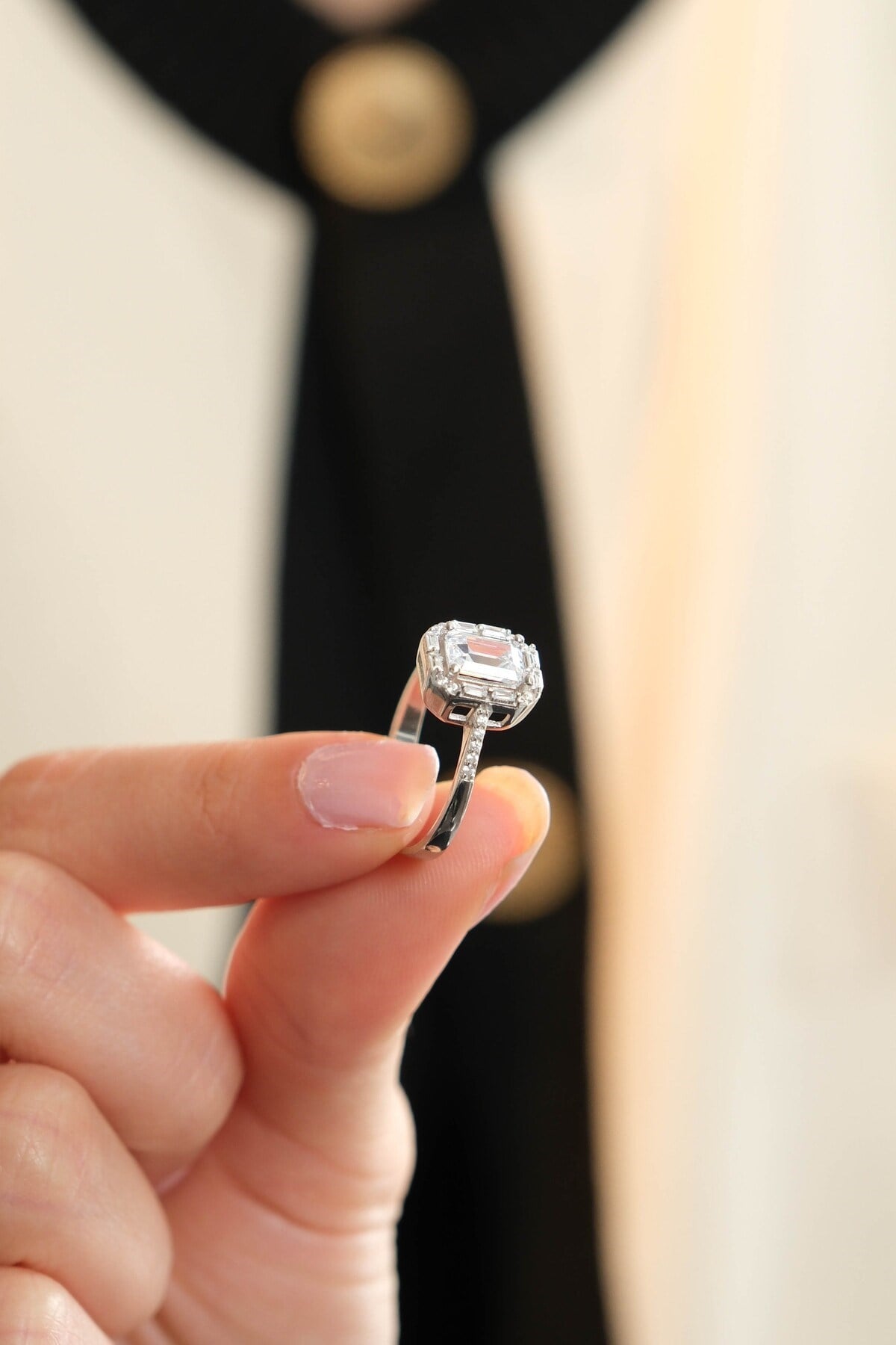 925 Ayar Gümüş Baget Modeli Kadın Gümüş Yüzük