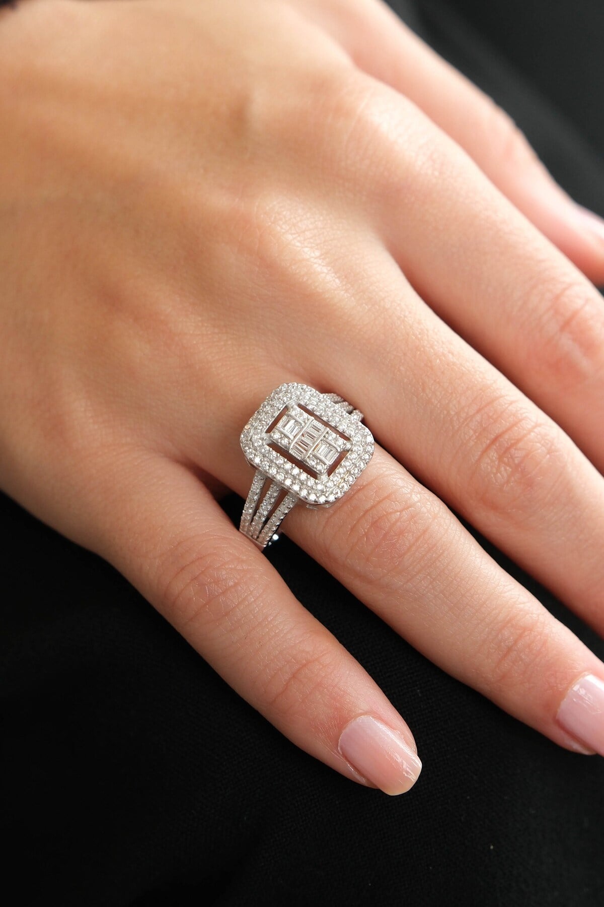 925 Ayar Gümüş Baget Modeli Kadın Gümüş Yüzük