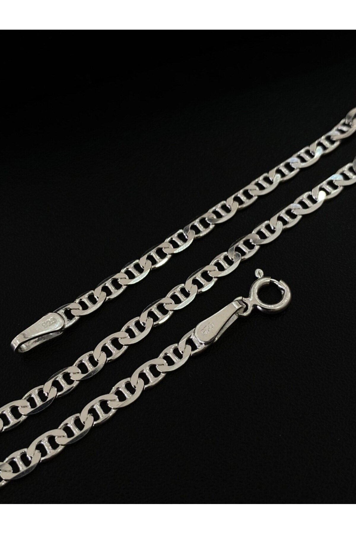 925 Ayar Gümüş Barlı Zincir Erkek Gümüş Bileklik (3.2 MM)