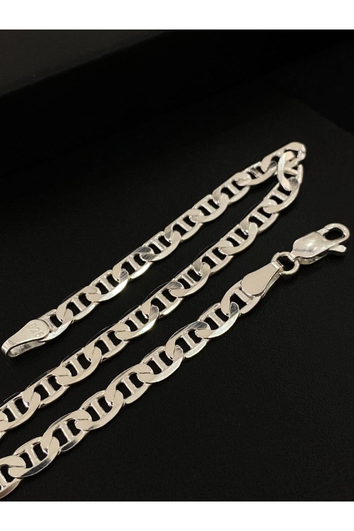 925 Ayar Gümüş Barlı Zincir Erkek Gümüş Bileklik (5MM)