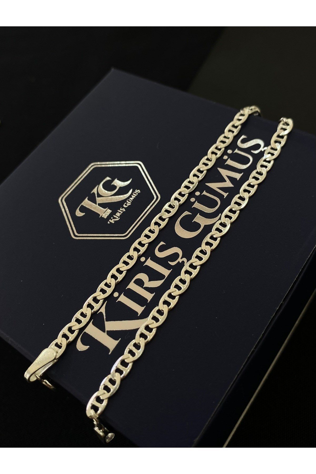 925 Ayar Gümüş Barlı Zincir Erkek Gümüş Bileklik (3.2 MM)