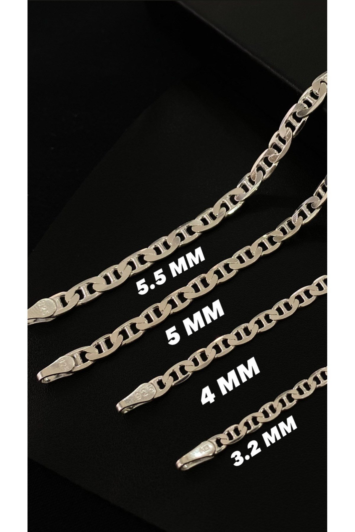 925 Ayar Gümüş Barlı Zincir Erkek Gümüş Bileklik (5MM)