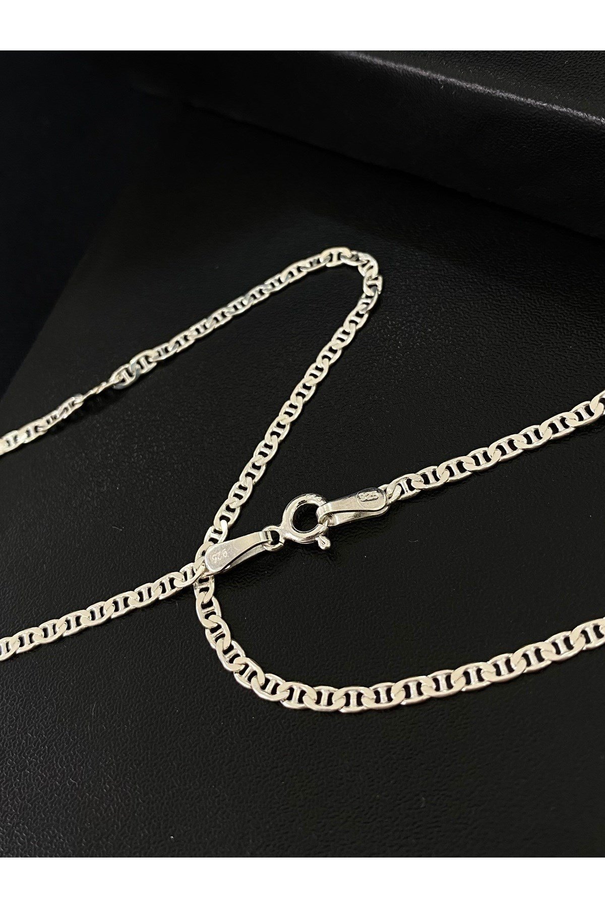 925 Ayar Gümüş Barlı Zincir Modeli Erkek Gümüş Zincir - Kolye (2.5 MM Kalınlığında)