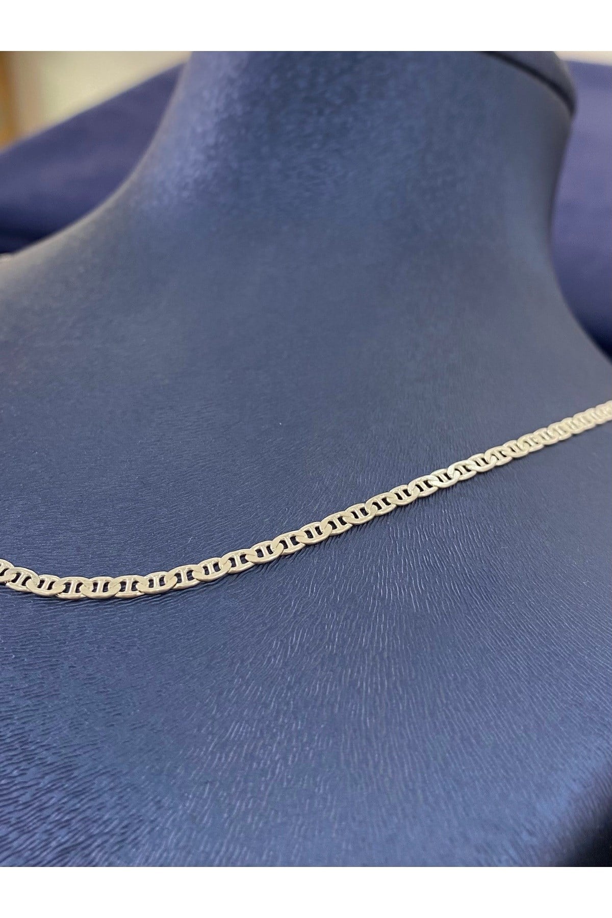 925 Ayar Gümüş Barlı Zincir Modeli Erkek Gümüş Zincir - Kolye (2.5 MM Kalınlığında)
