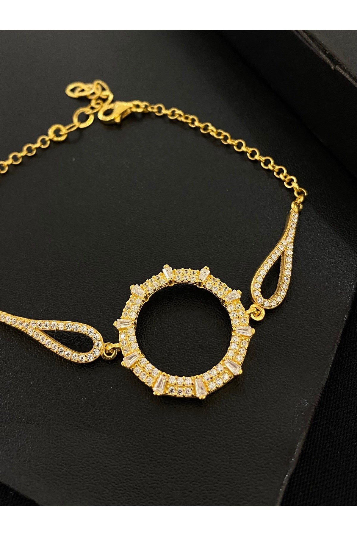 925 Ayar Gümüş Çeyrek Altın İçin Gümüş Bileklik (Altın Yaldızlı)