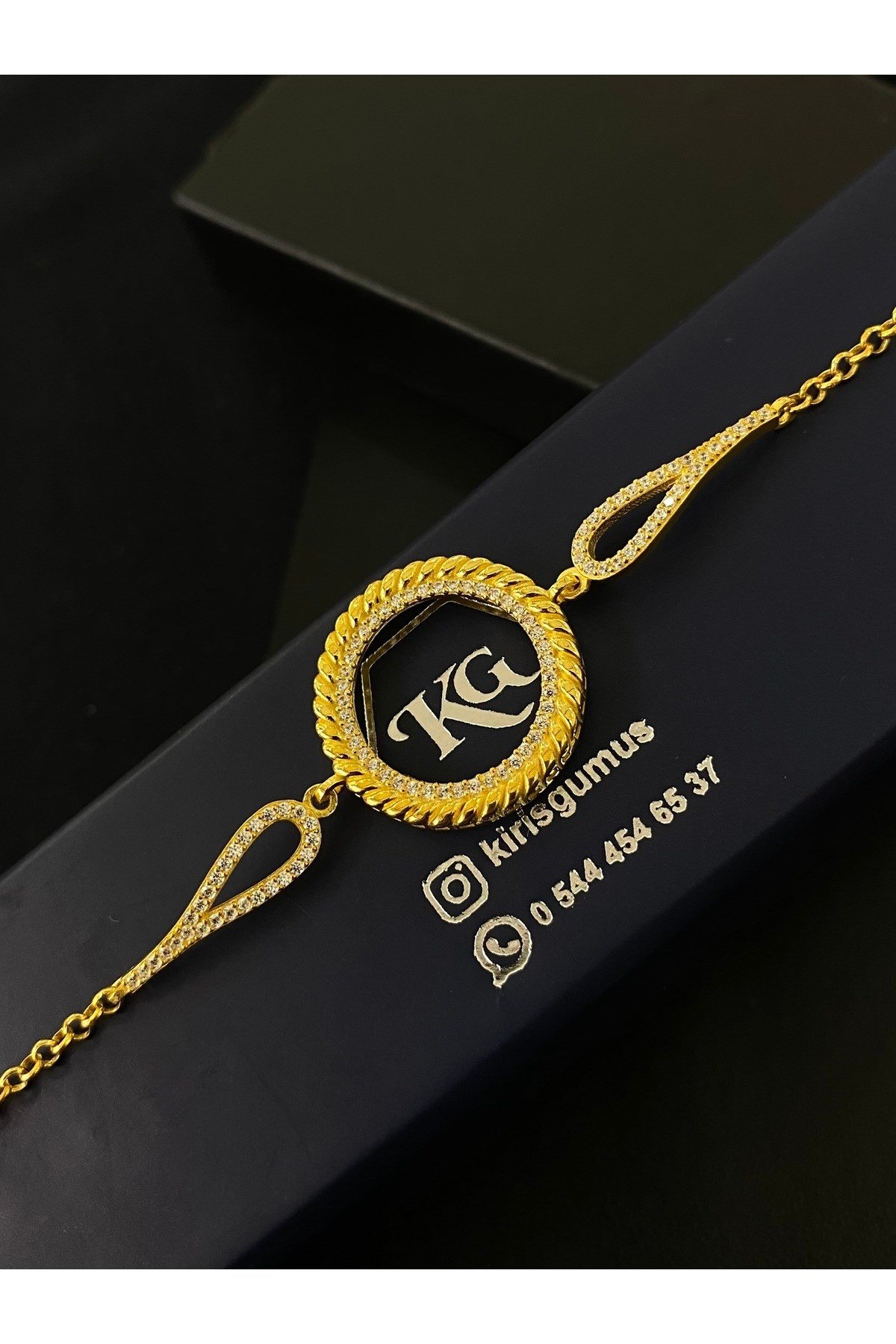 925 Ayar Gümüş Çeyrek Altın Takmak İçin Kadın Gümüş Bileklik (17+3CM) KG.30