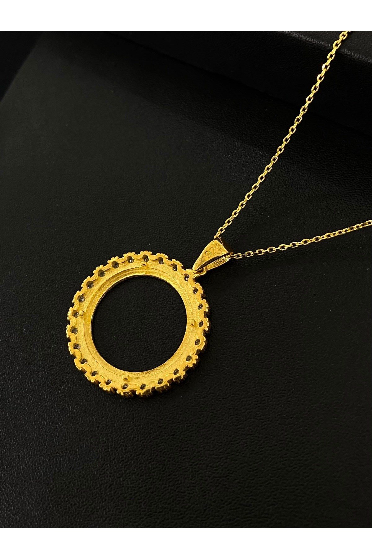 925 Ayar Gümüş Çeyrek Altın Takmak İçin Kadın Gümüş Kolye (45+5CM) 5