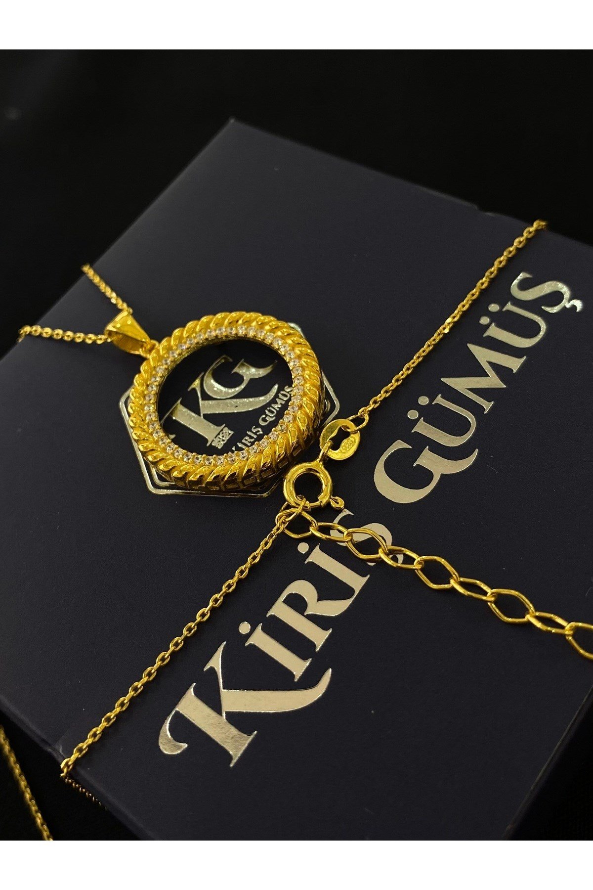 925 Ayar Gümüş Çeyrek Altın Takmak İçin Kadın Gümüş Kolye (45+5CM) 1