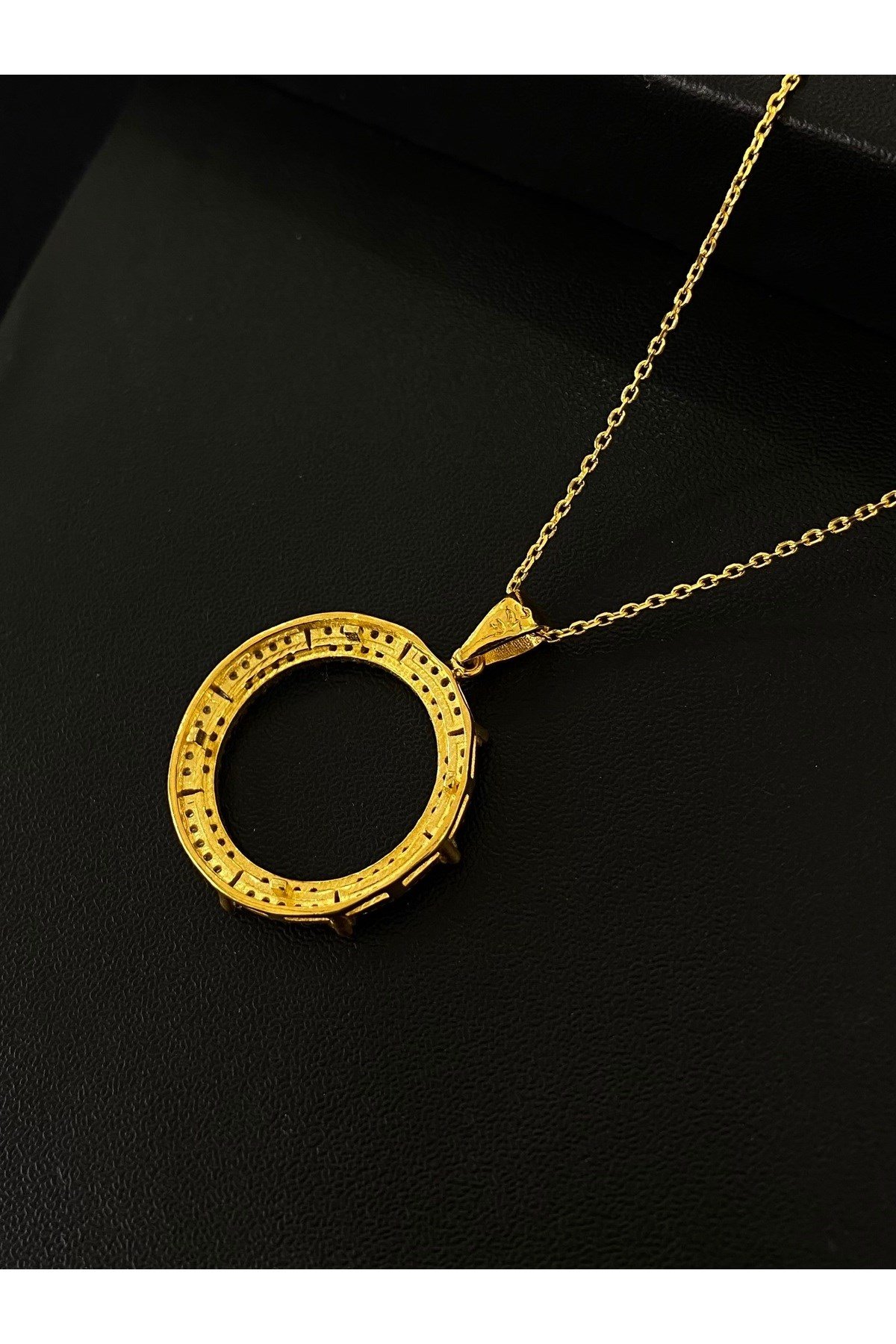 925 Ayar Gümüş Çeyrek Altın Takmak İçin Kadın Gümüş Kolye (45+5CM) 4