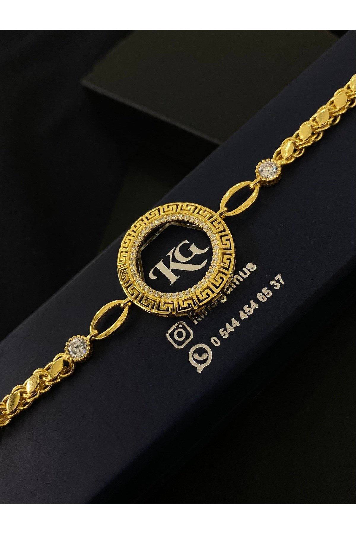 925 Ayar Gümüş Çeyrek Altın Takmak İçin Kadın Gümüş Bileklik (17+3CM) KG.34