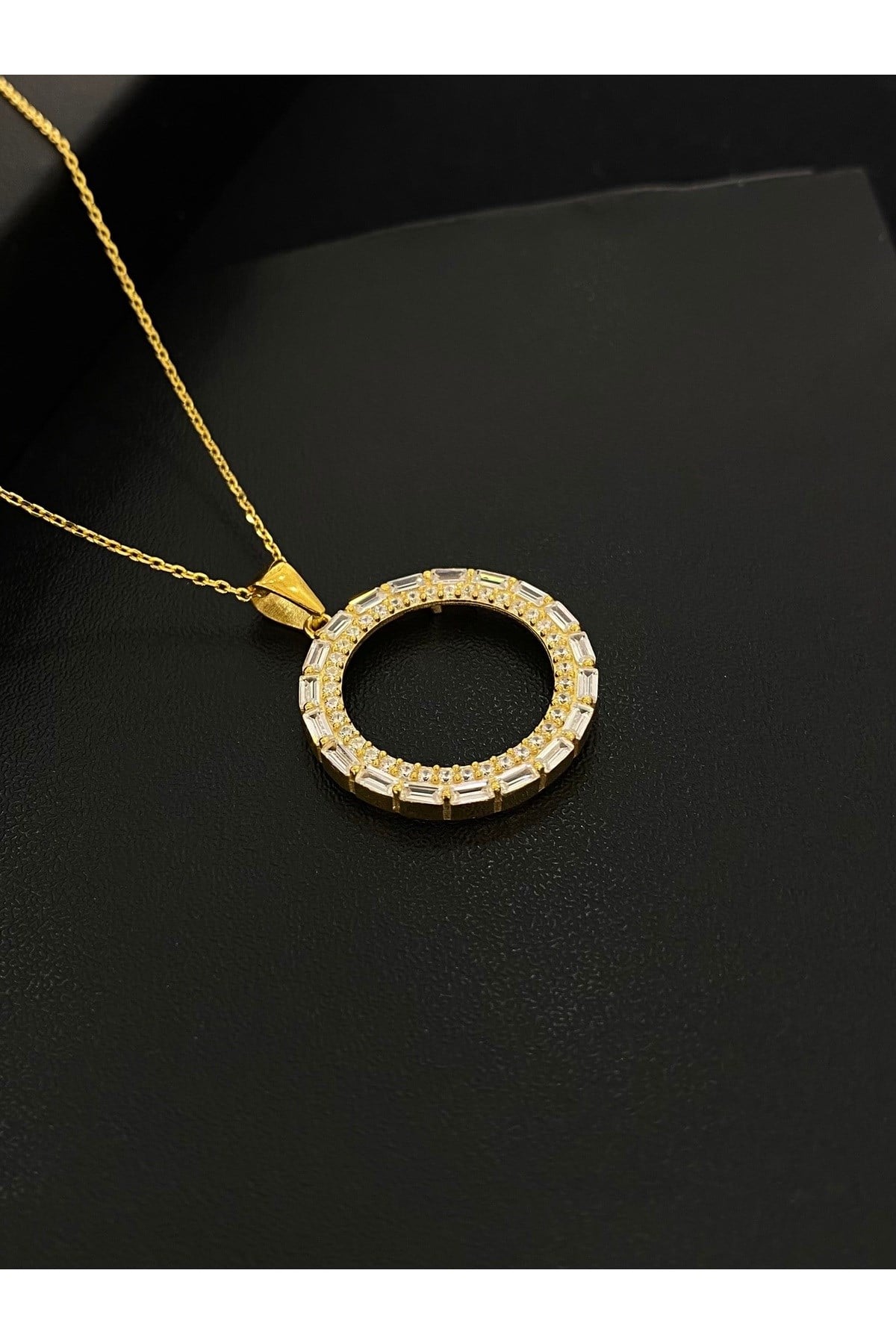 925 Ayar Gümüş Çeyrek Altın Takmak İçin Kadın Gümüş Kolye (45+5CM) 3