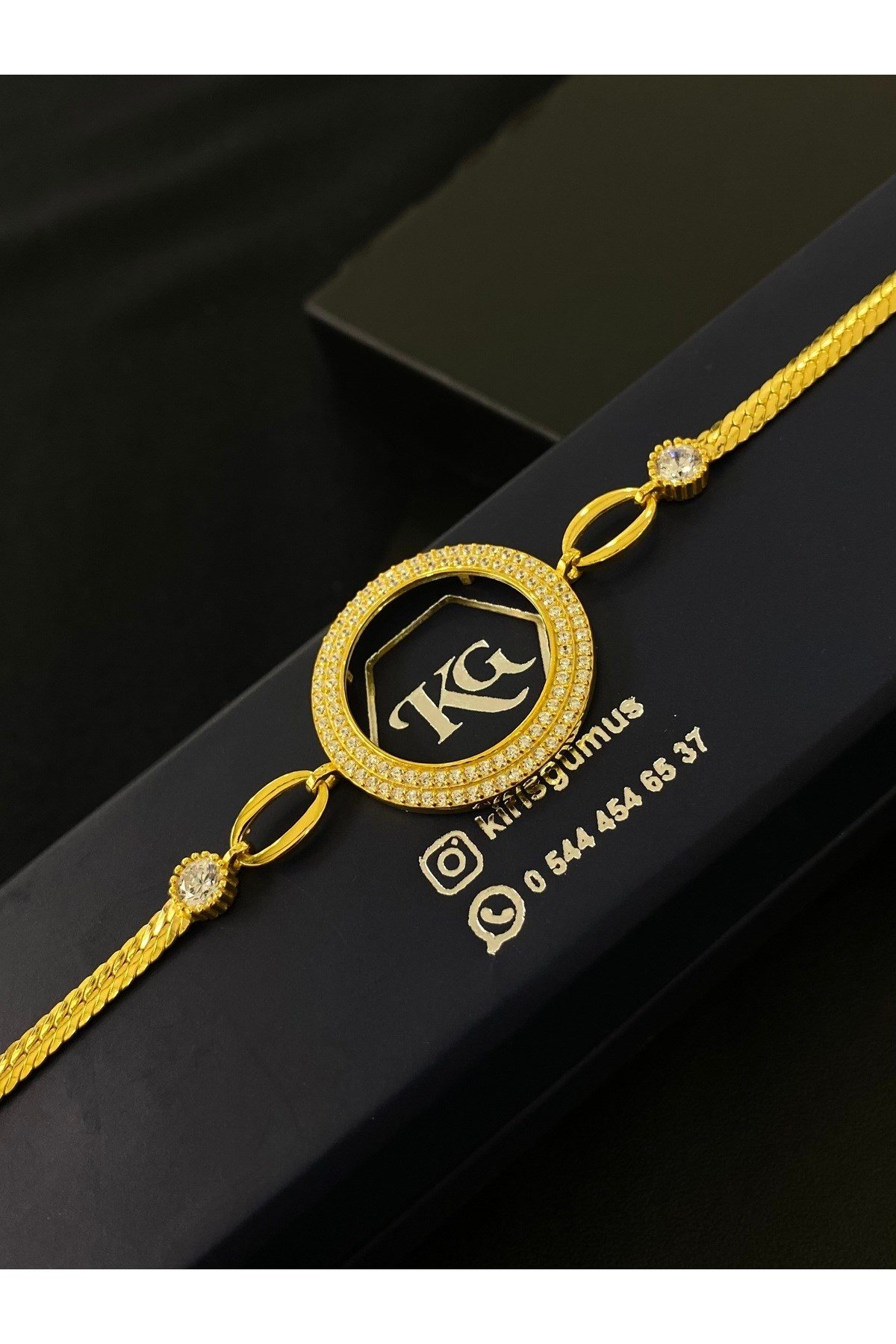 925 Ayar Gümüş Çeyrek Altın Takmak İçin Kadın Gümüş Bileklik (17+3CM) KG.38