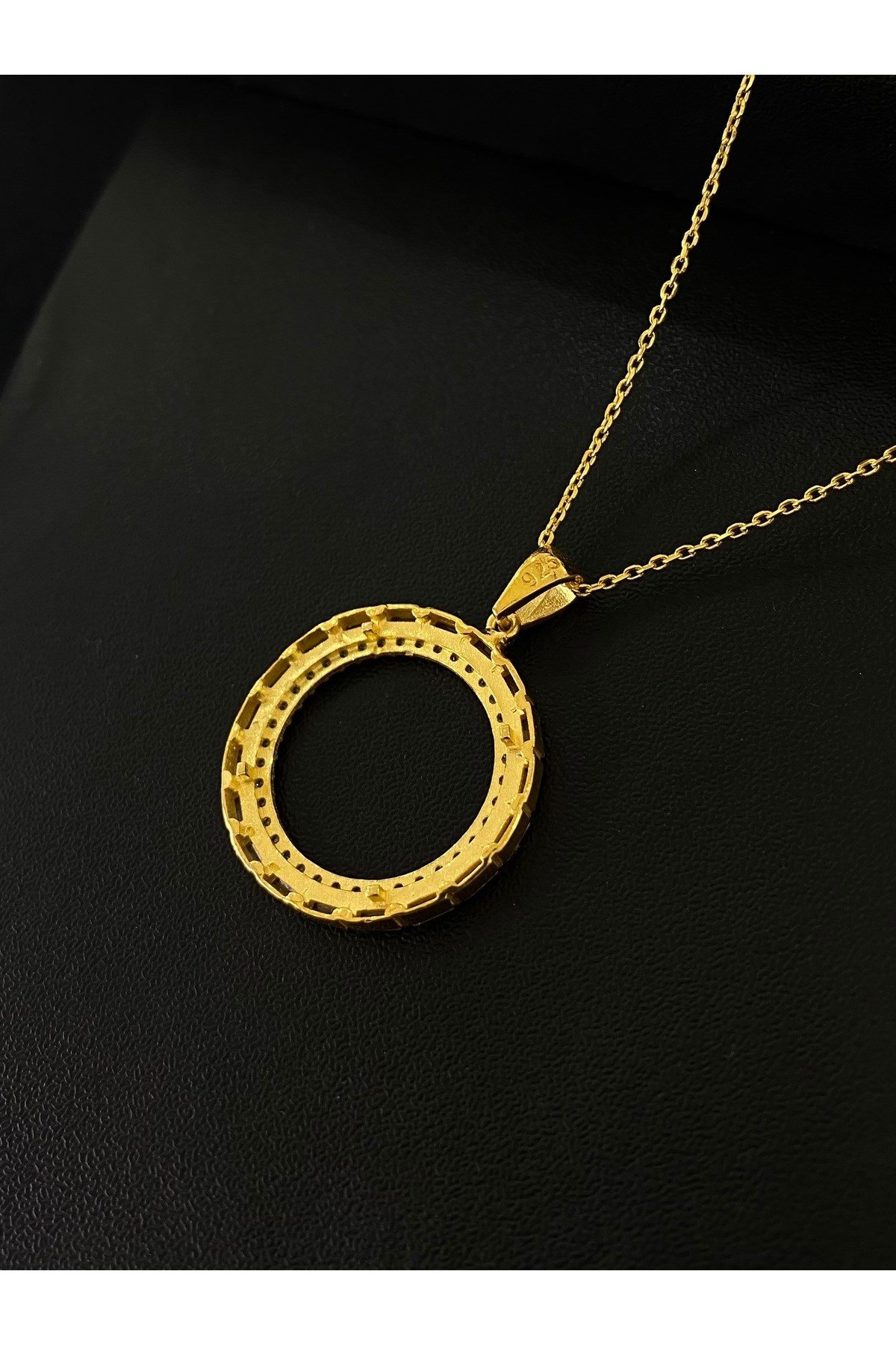 925 Ayar Gümüş Çeyrek Altın Takmak İçin Kadın Gümüş Kolye (45+5CM) 3