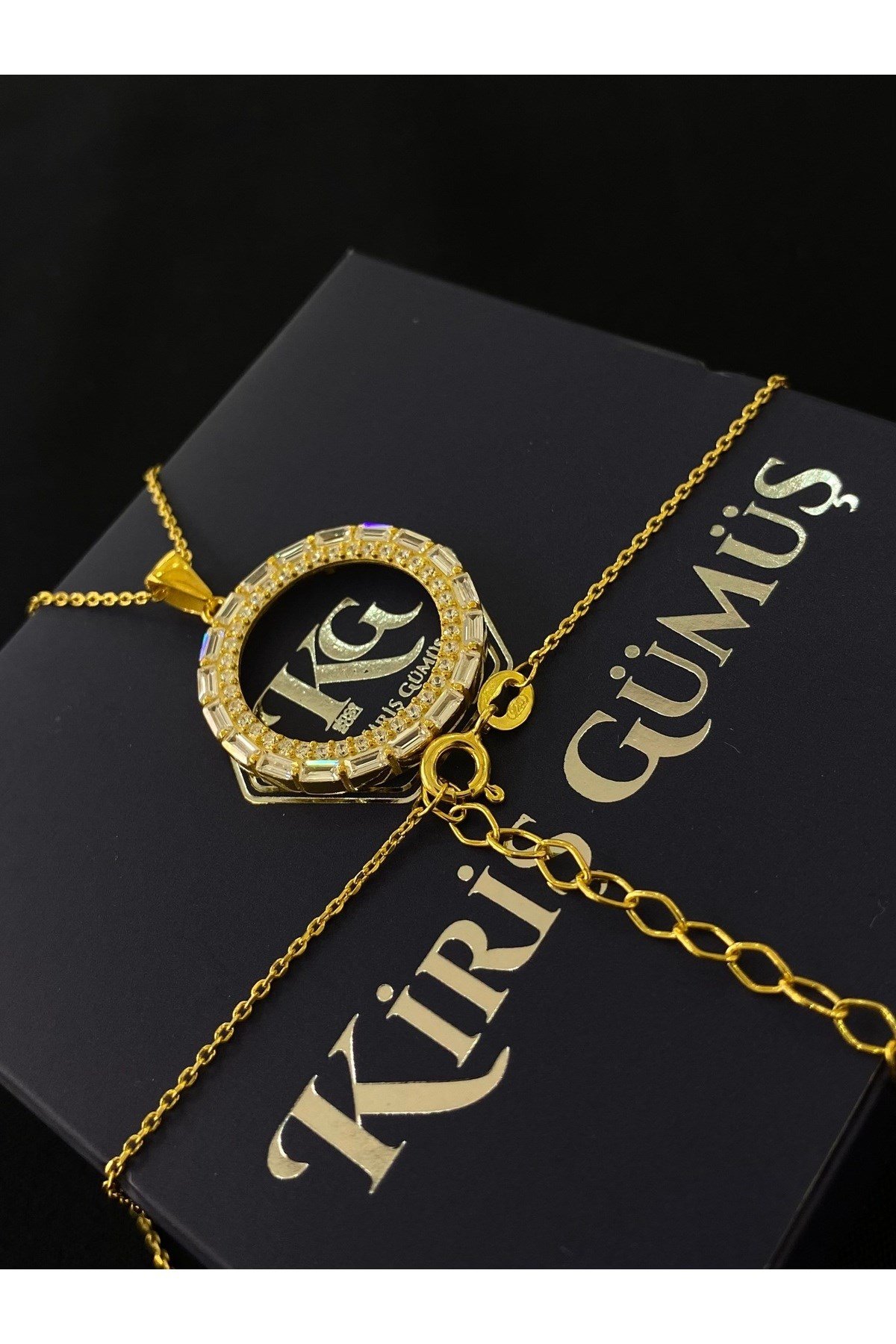 925 Ayar Gümüş Çeyrek Altın Takmak İçin Kadın Gümüş Kolye (45+5CM) 3