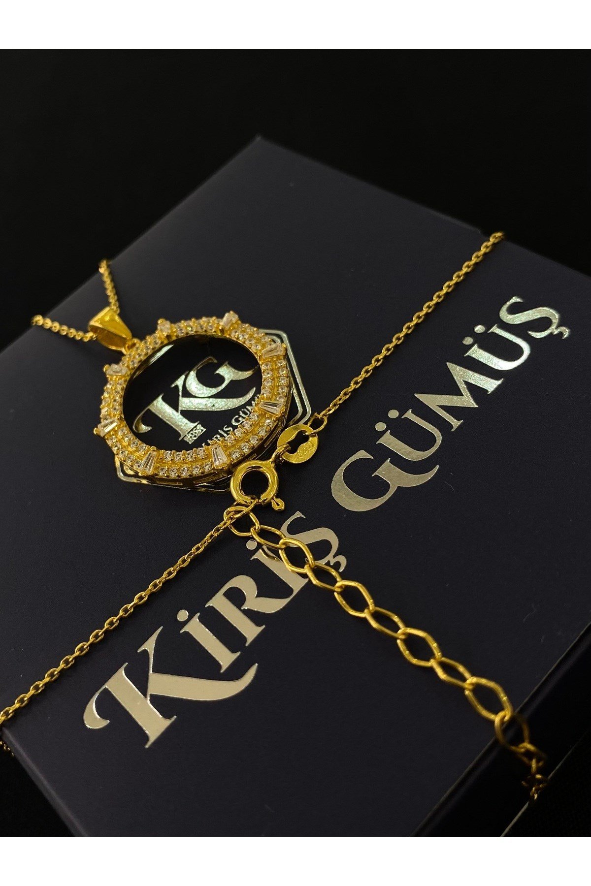 925 Ayar Gümüş Çeyrek Altın Takmak İçin Kadın Gümüş Kolye (45+5CM) 4