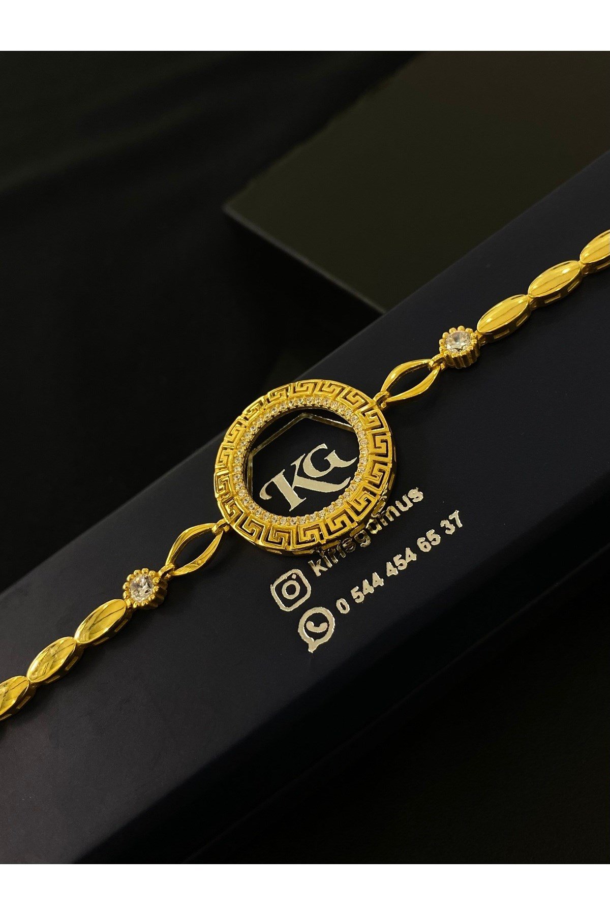 925 Ayar Gümüş Çeyrek Altın Takmak İçin Kadın Gümüş Bileklik (17+3CM) KG.33