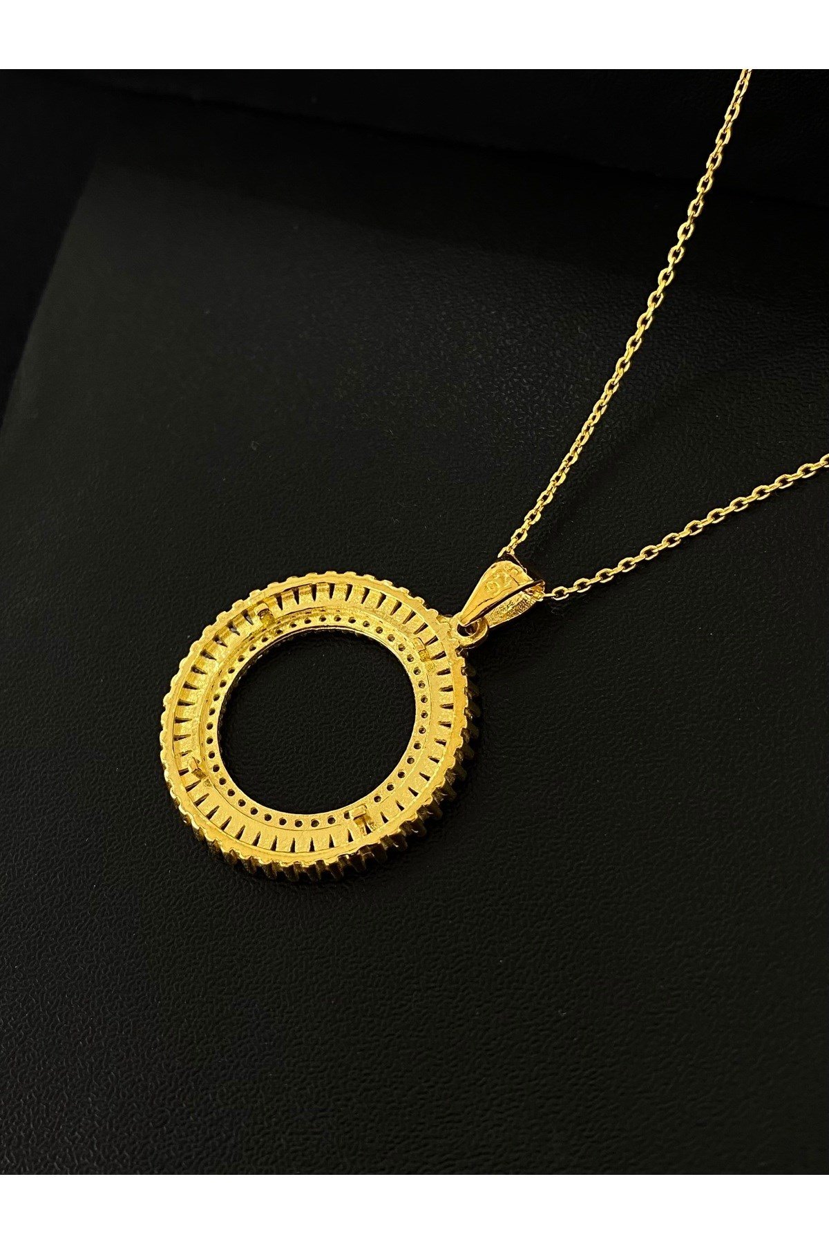 925 Ayar Gümüş Çeyrek Altın Takmak İçin Kadın Gümüş Kolye (45+5CM)