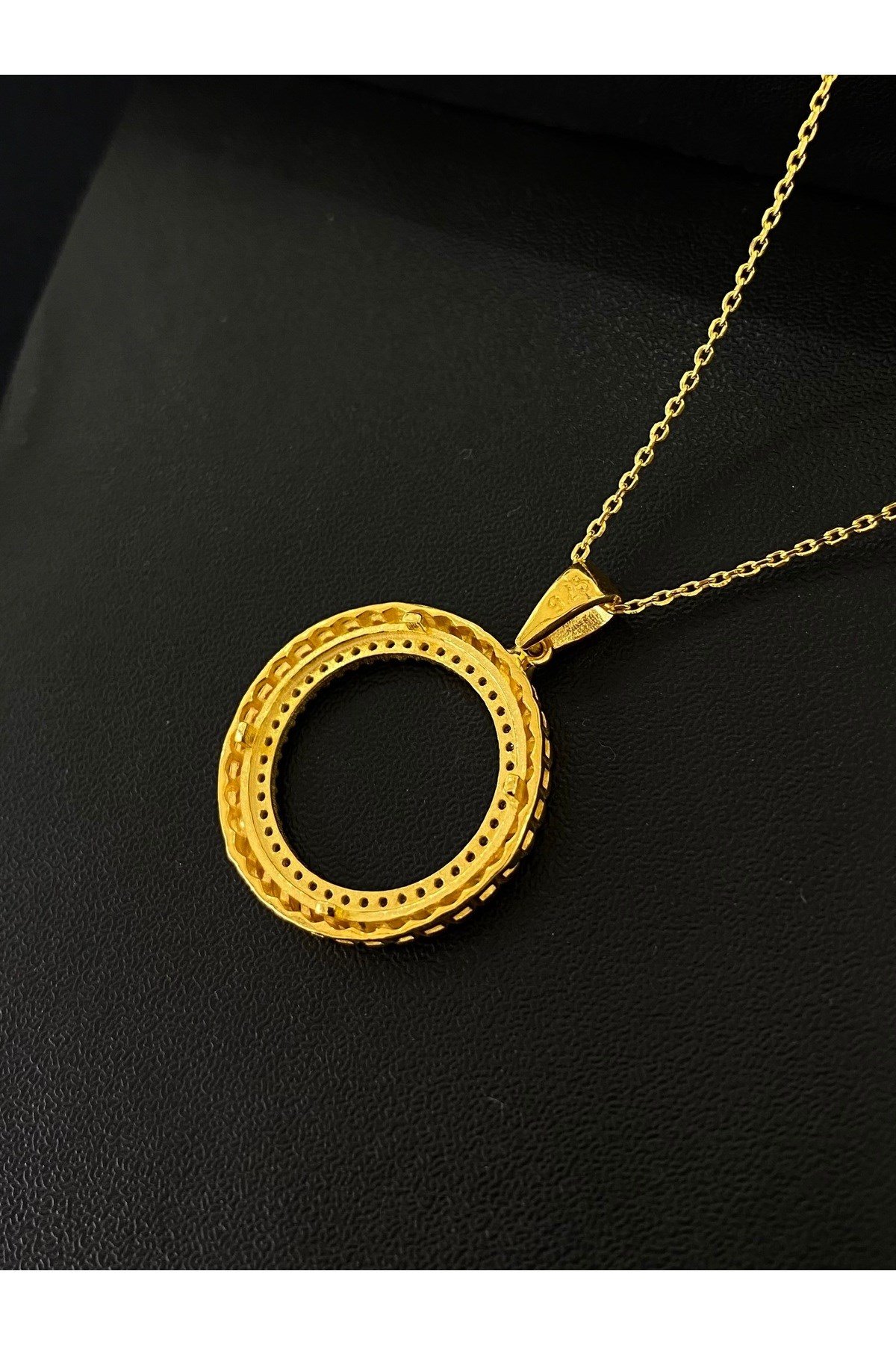 925 Ayar Gümüş Çeyrek Altın Takmak İçin Kadın Gümüş Kolye (45+5CM) 1