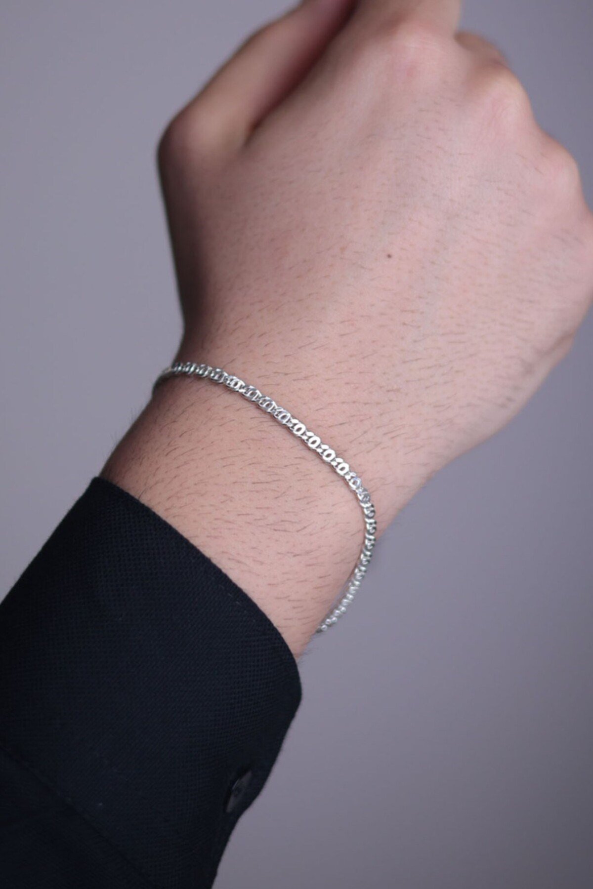 925 Ayar Gümüş Erkek Gümüş Bileklik (3.2 MM)