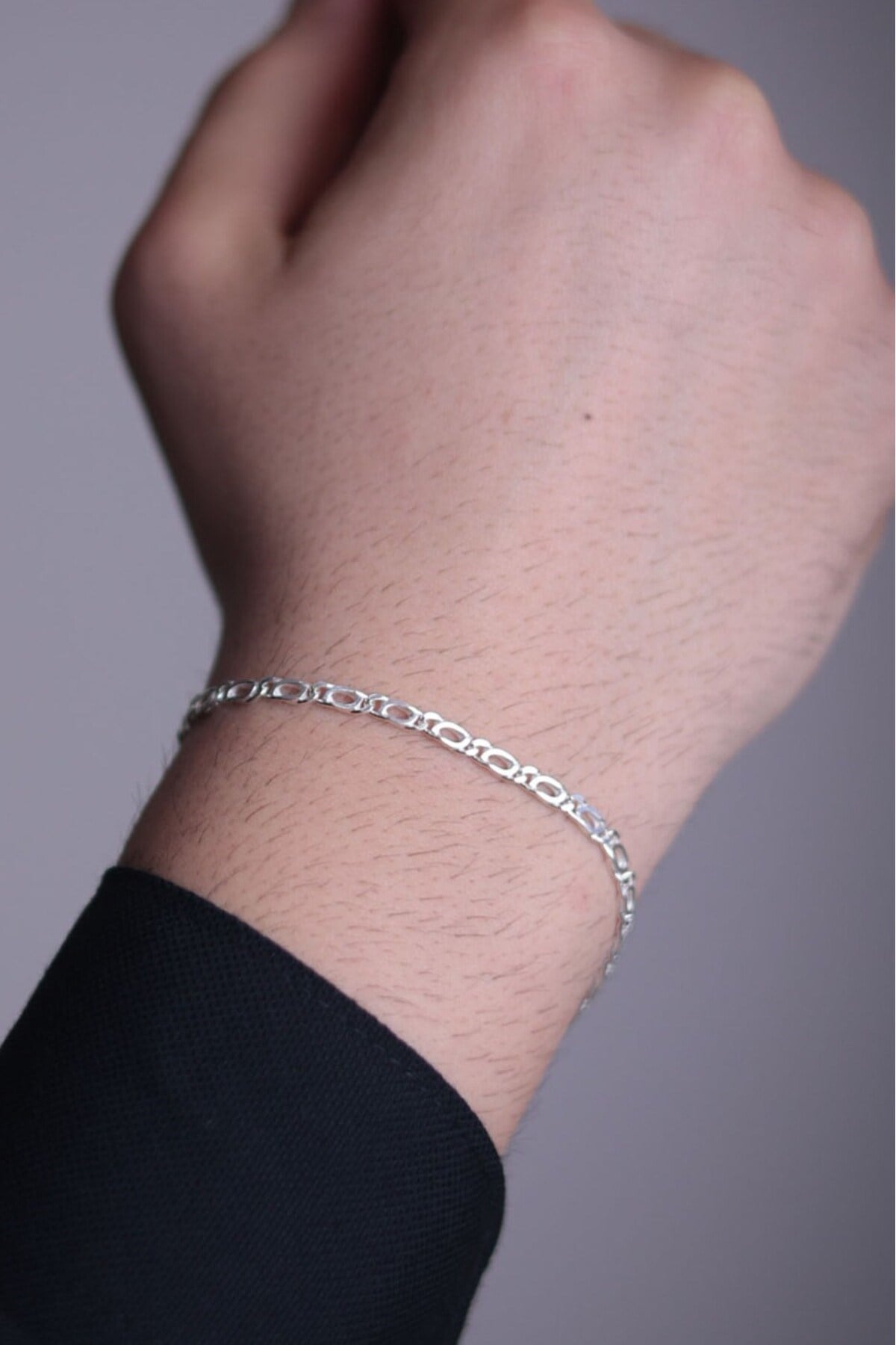 925 Ayar Gümüş Erkek Gümüş Bileklik (3.2MM)