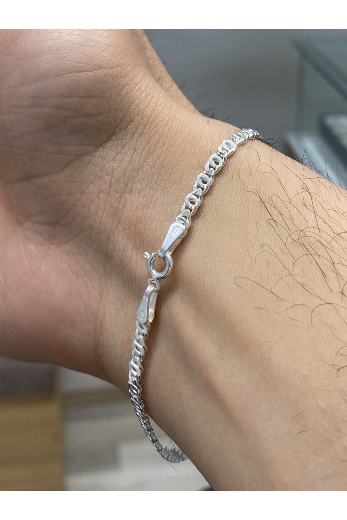 925 Ayar Gümüş Erkek Gümüş Bileklik (3.2 MM)
