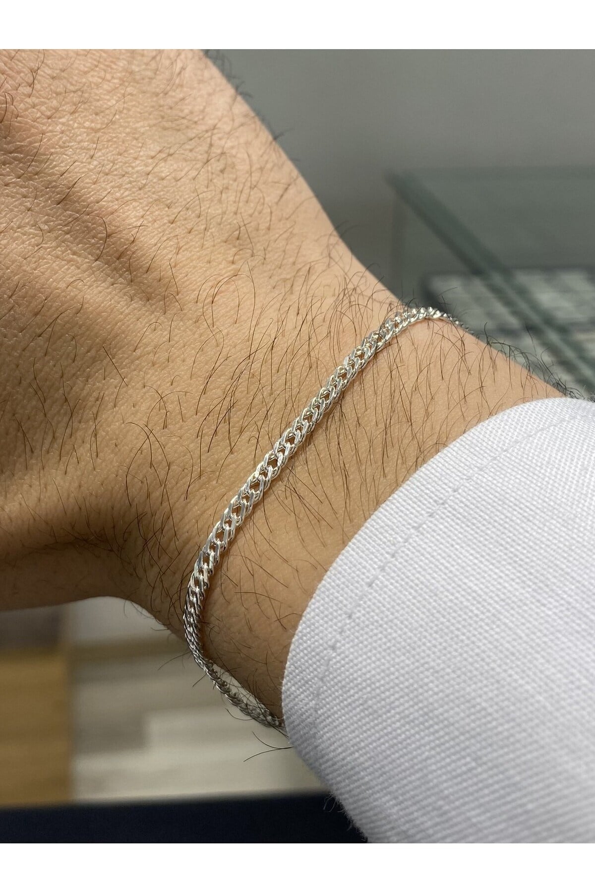 925 Ayar Gümüş Erkek Gümüş Bileklik (3,2MM)