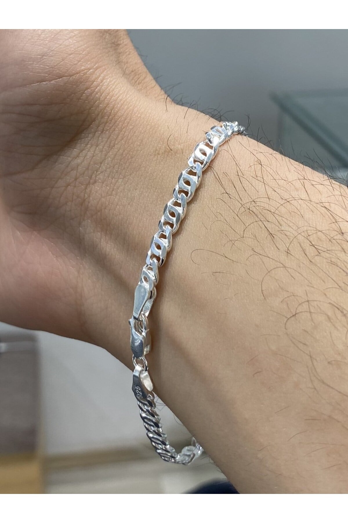 925 Ayar Gümüş Erkek Gümüş Bileklik (4.8 MM)