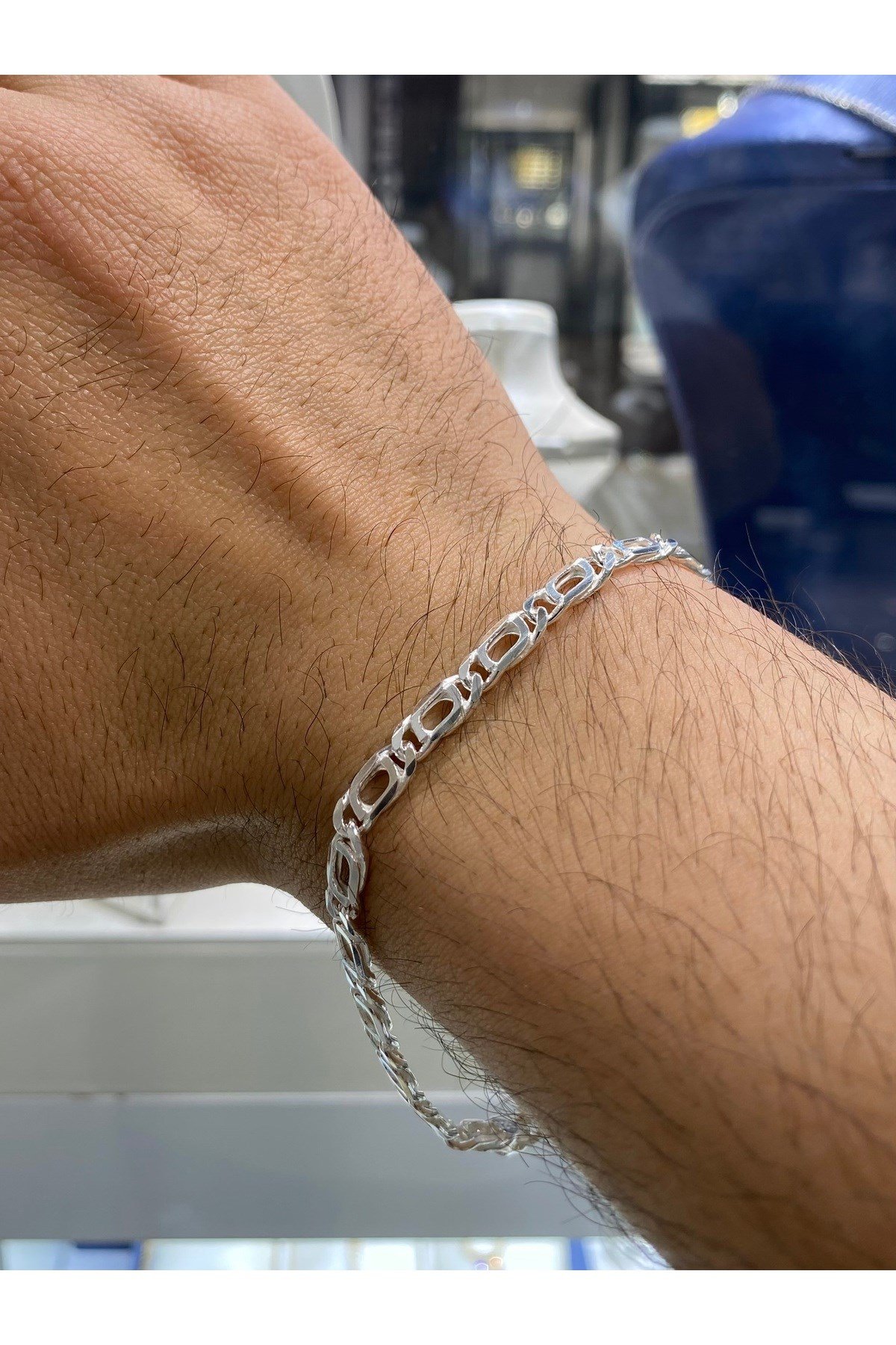 925 Ayar Gümüş Erkek Gümüş Bileklik (5 MM)