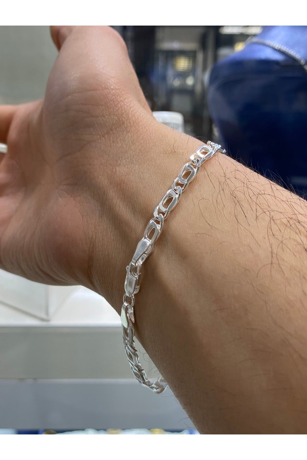 925 Ayar Gümüş Erkek Gümüş Bileklik (5 MM)