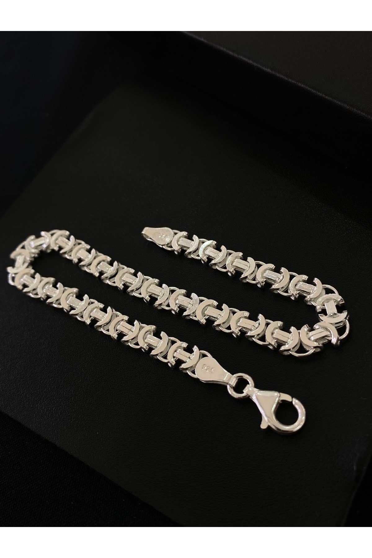 925 Ayar Gümüş Euro Kral Modeli Erkek Gümüş Bileklik (6.2 MM)