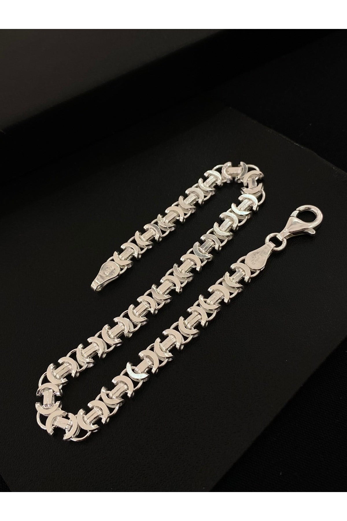 925 Ayar Gümüş Euro Kral Modeli Erkek Gümüş Bileklik (6.2 MM)