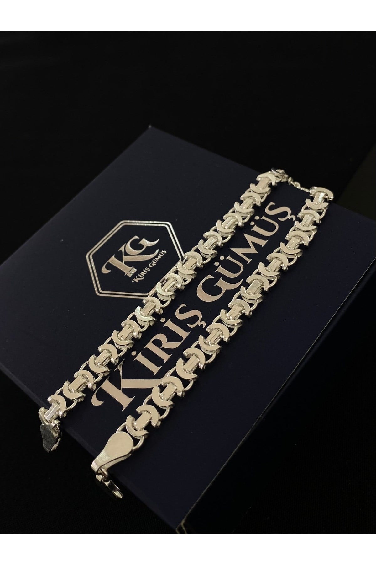 925 Ayar Gümüş Euro Kral Modeli Erkek Gümüş Bileklik (5.8MM)