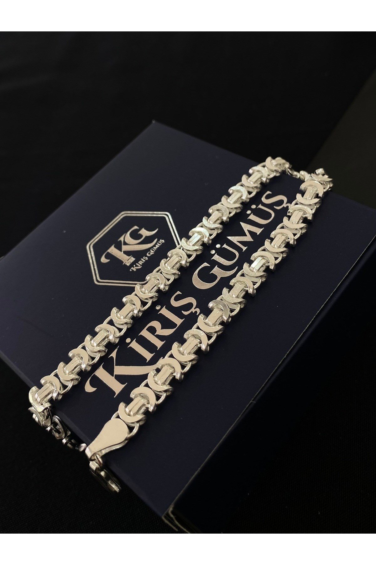 925 Ayar Gümüş Euro Kral Modeli Erkek Gümüş Bileklik (6.2 MM)