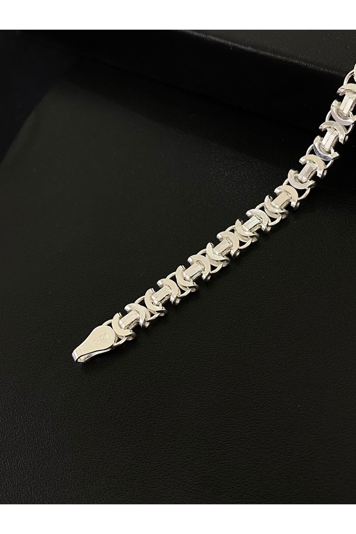 925 Ayar Gümüş Euro Kral Modeli Erkek Gümüş Bileklik (6.2 MM)