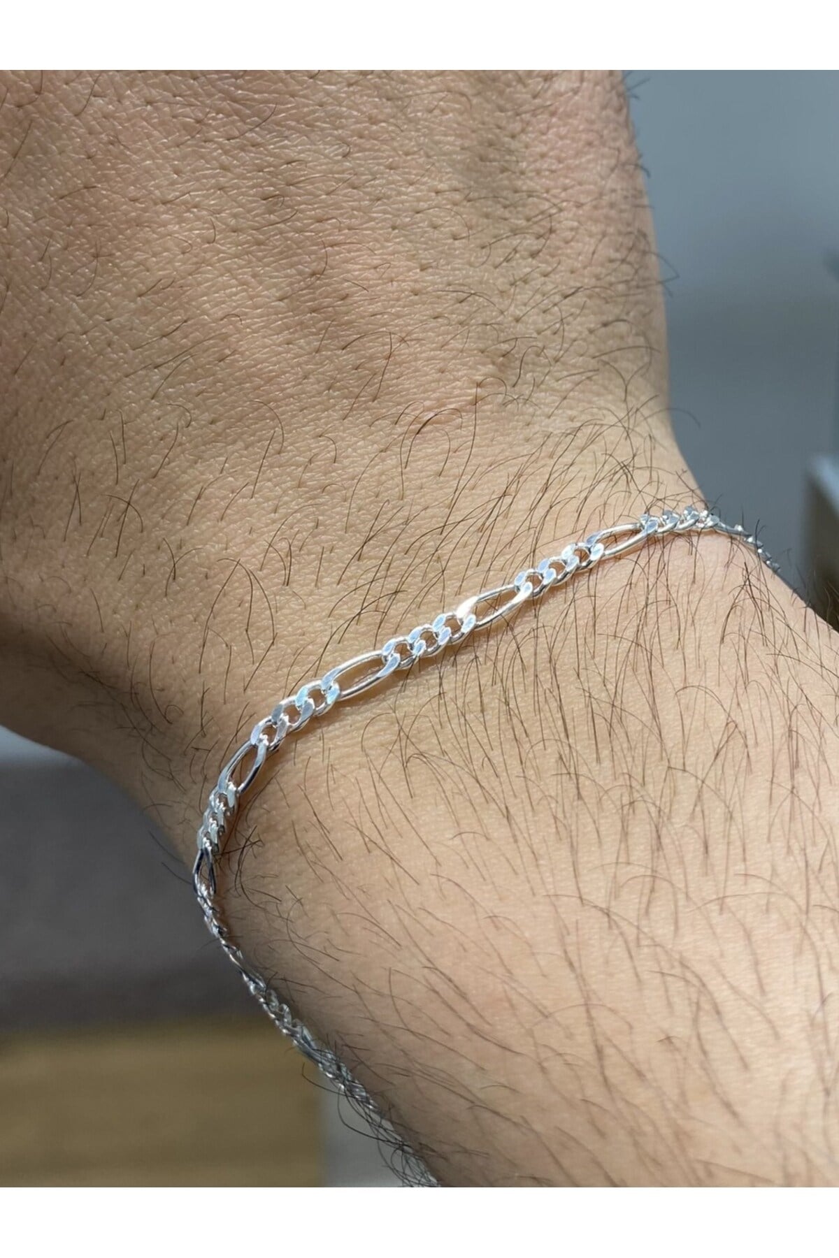 925 Ayar Gümüş Figaro Modeli Erkek Bileklik (3MM)