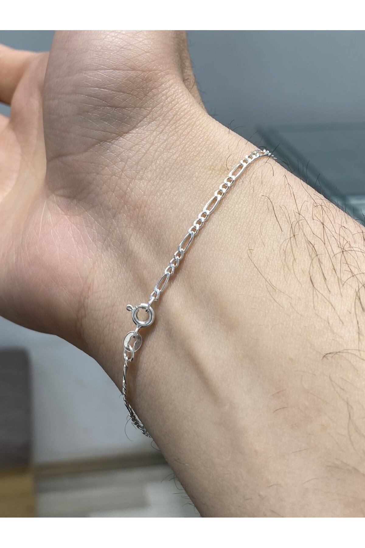 925 Ayar Gümüş Figaro Modeli Erkek Gümüş Bileklik (2 MM)