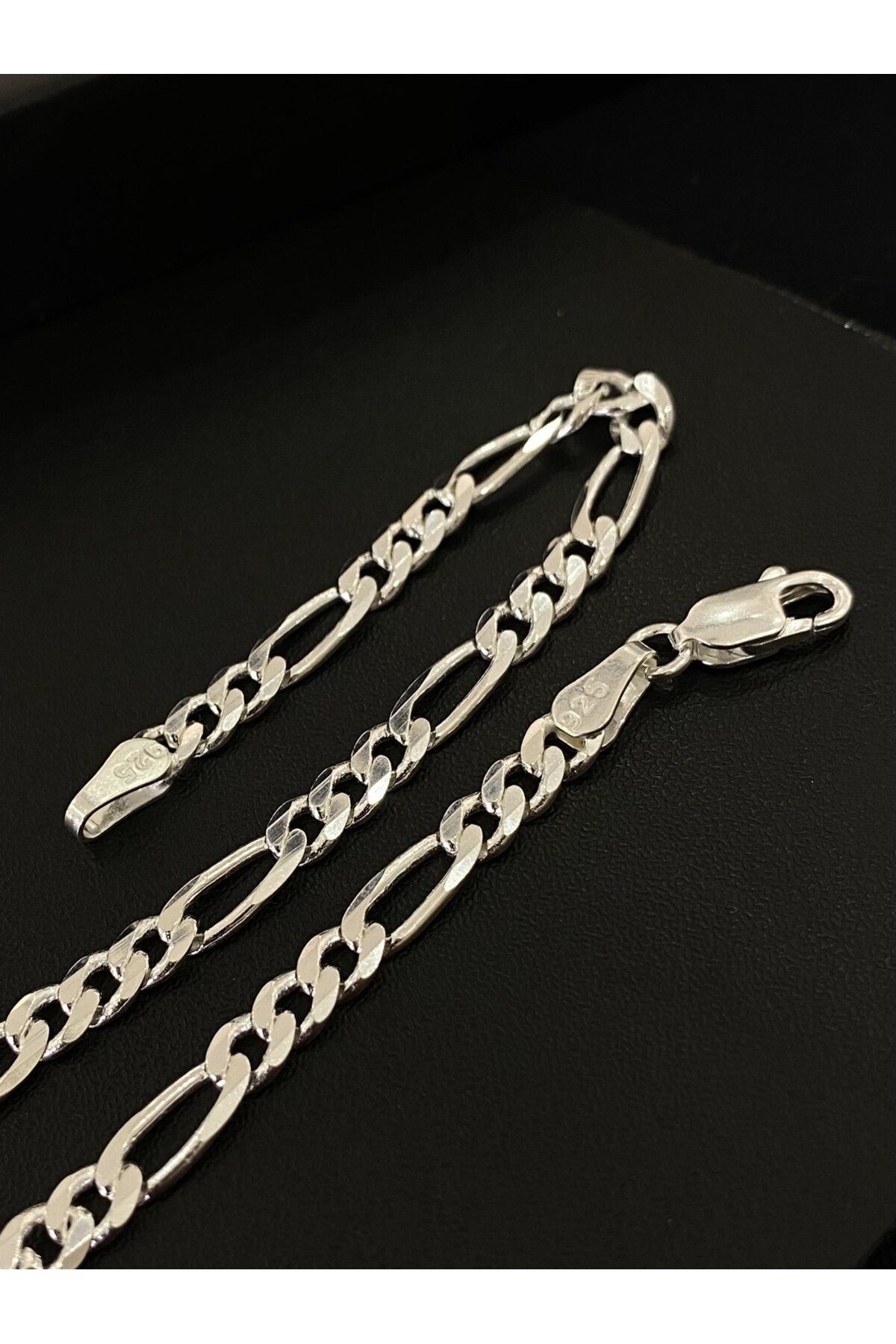 925 Ayar Gümüş Figaro Modeli Erkek Gümüş Bileklik (4.5MM)