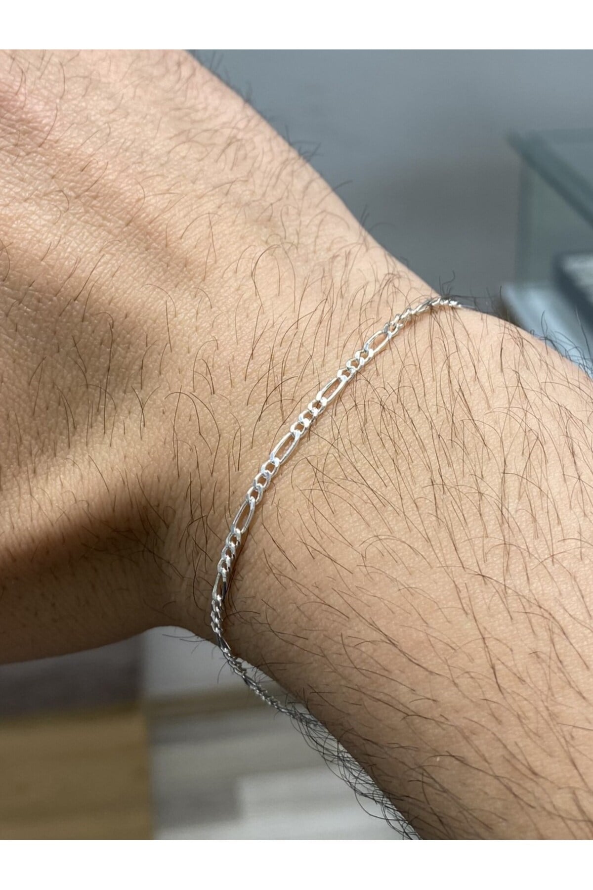 925 Ayar Gümüş Figaro Modeli Erkek Gümüş Bileklik (2 MM)